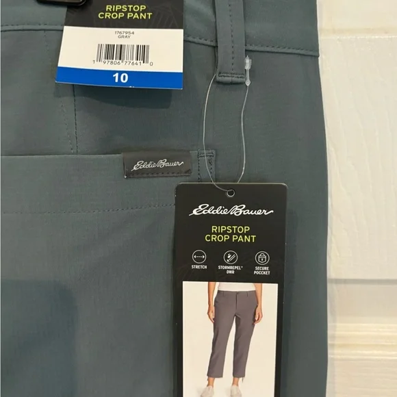 Eddie Bauer ripstop Capri New With Tags size 10 steel grey - Picture 4 of 4